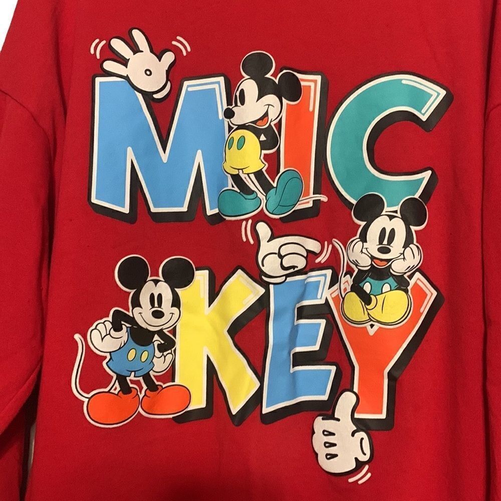 Disney Sweatshirt Junior's Size XXL Mickey Mouse Red - Picture 2 of 8